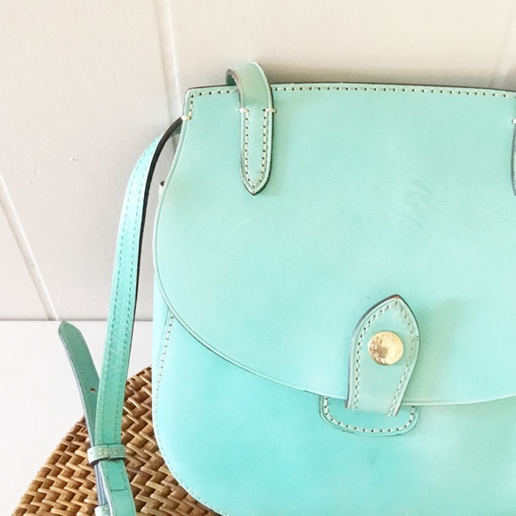 DOONEY and BOURKE Authentic Vintage Turquoise Leather Crossbody Shoulder Bag - Picture 2 of 9